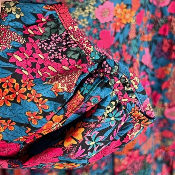 J. Crew Liberty Ciara Floral Print Tiered Popover Mini Dress Multi Womens Size L - Picture 5 of 9
